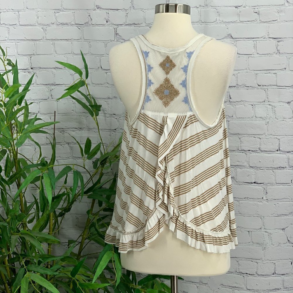 Hem & Thread Brown & Cream Striped Racerback Tank - Picture 4 of 9
